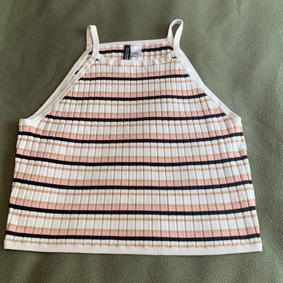H&M Tops - H&M divided tank top.  Multi-colored stripes.  Size Large